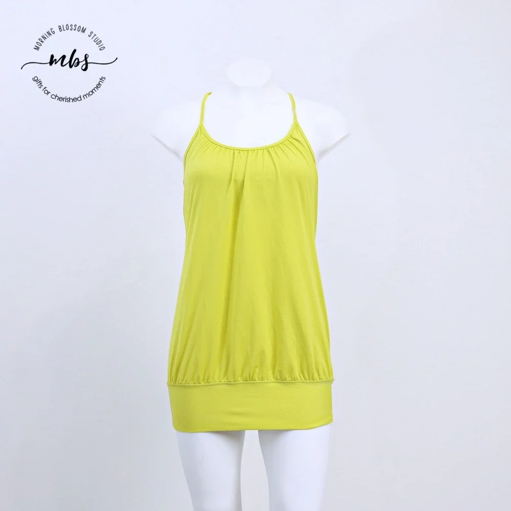 Lululemon No Limits Racerback Built-in Bra Flowy Tank Top‎ Green Women 6